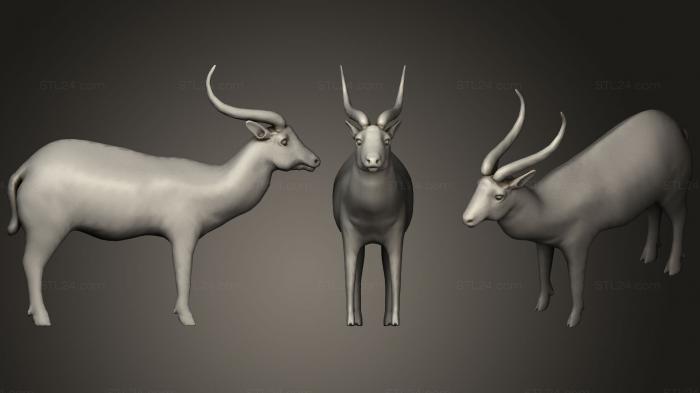 Статуэтки животных (Антилопа, STKJ_0704) 3D модель для ЧПУ станка